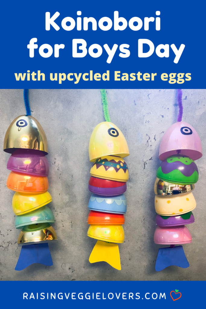 upcycled Easter Egg Koinobori for Boys Day Pin