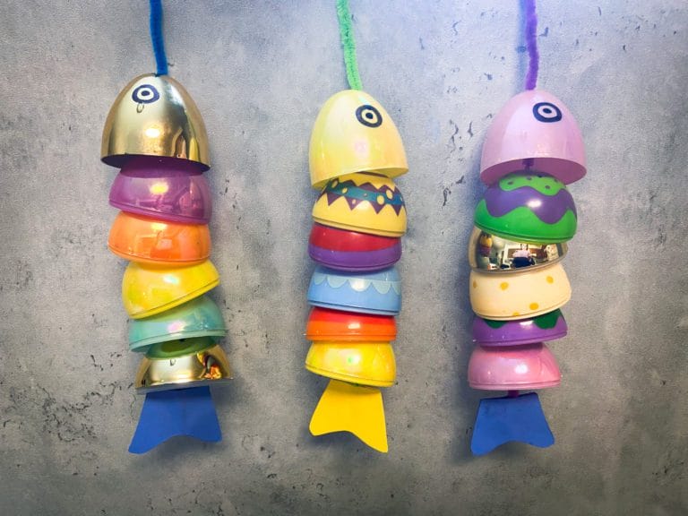 upcycled Easter Egg Koinobori for Boys Day