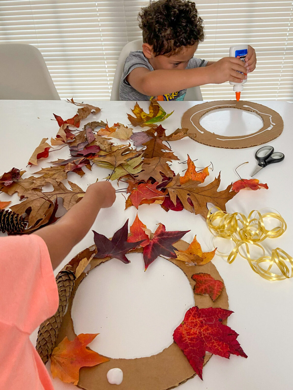 Fall Leaves Wreath Kids Craft - Raising Veggie Lovers