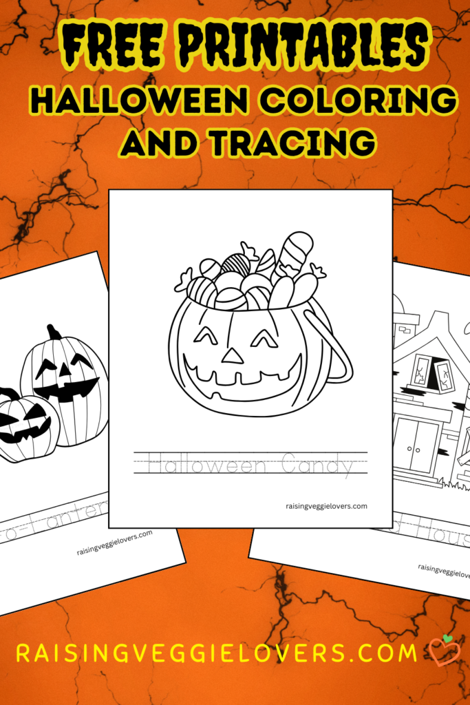 Halloween coloring and tracing pin