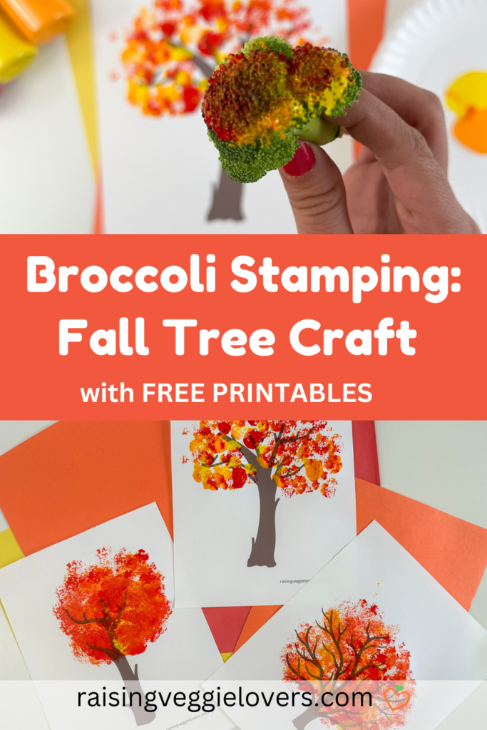 Broccoli Stamping Fall Tree Craft Pin
