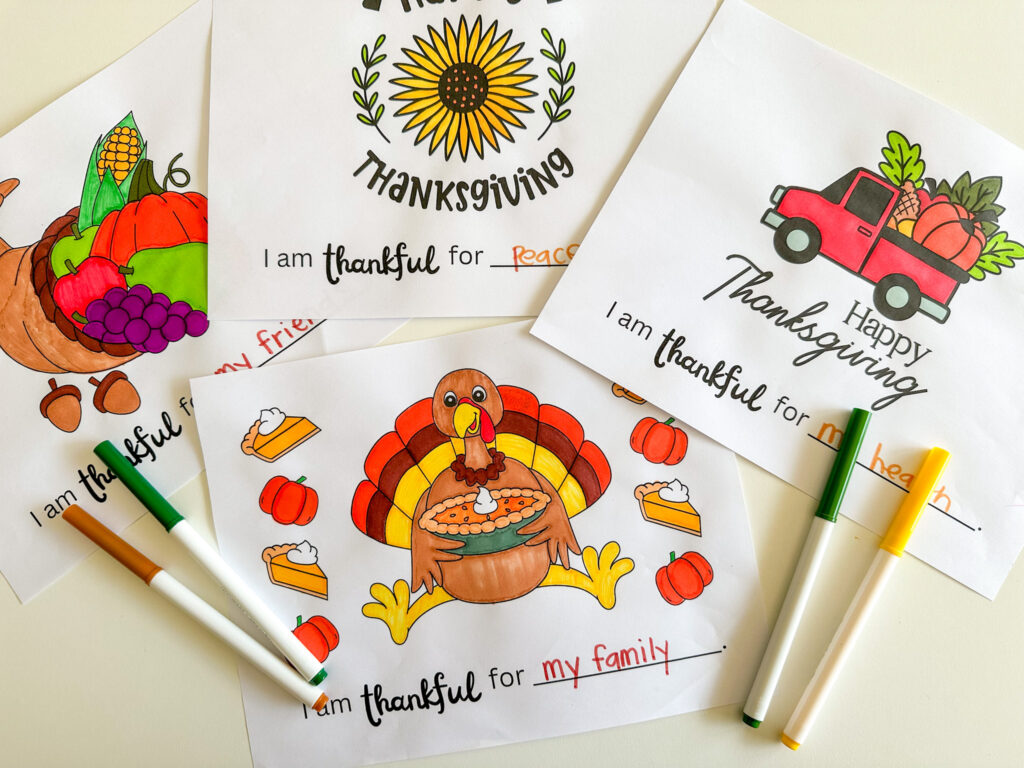 Thanksgiving coloring placemats