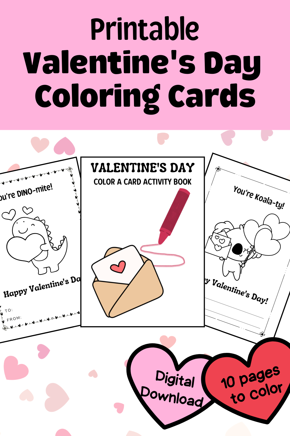 Valentine's Day Color A Card Activity Book - FREE Printable Cards ...