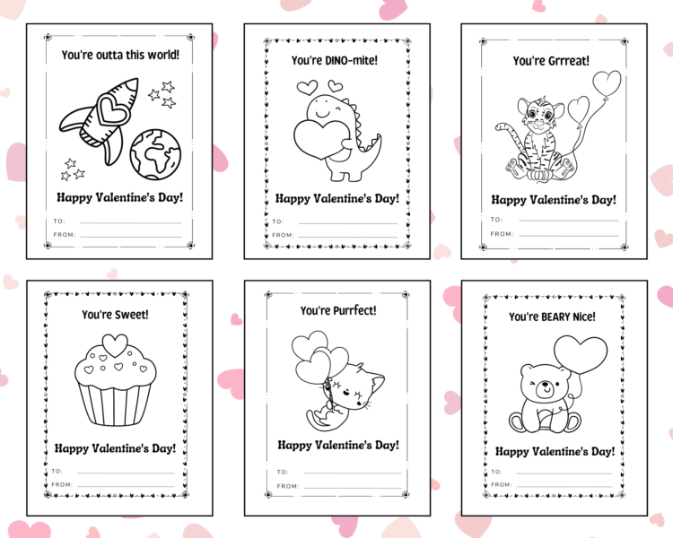 Valentine's Day Color A Card Activity Book - FREE Printable Cards ...