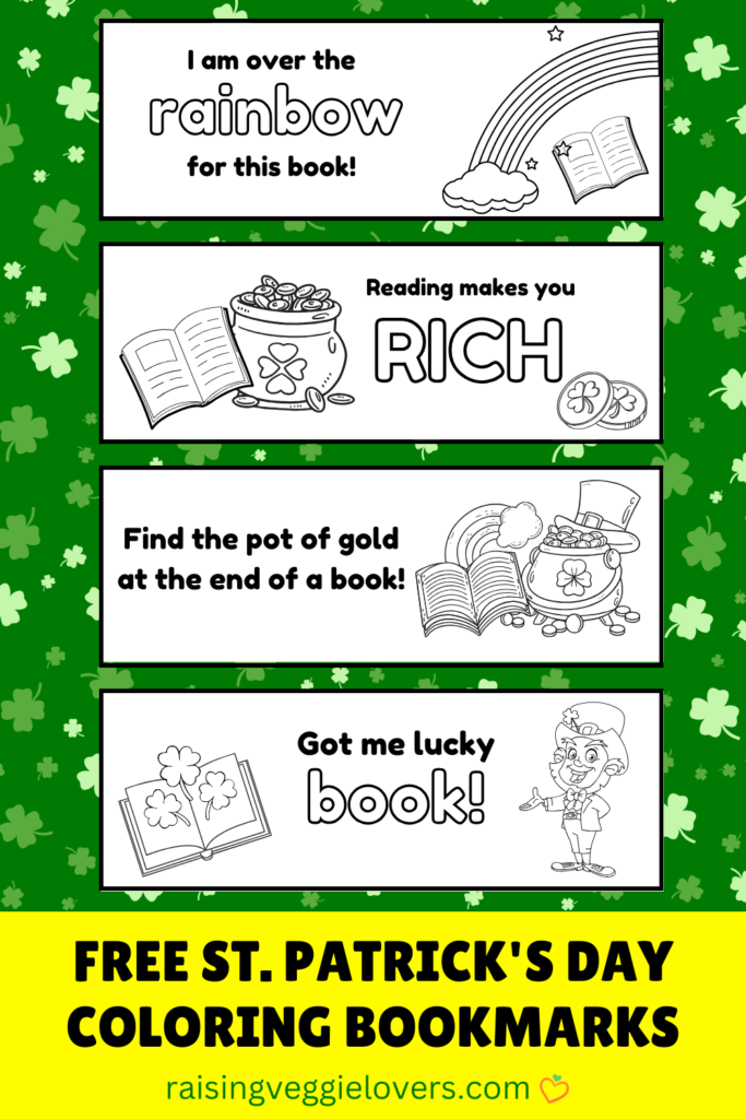 FREE St. Patrick's Day Coloring Bookmarks Pin