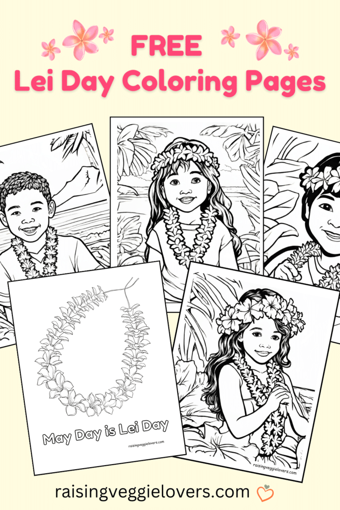 FREE Lei Day Coloring Pages pin
