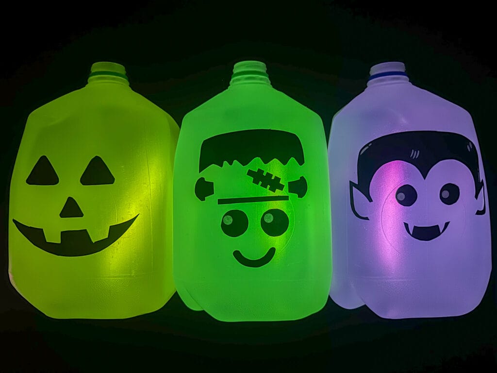 Upcycled Milk Jugs Halloween Lantern
