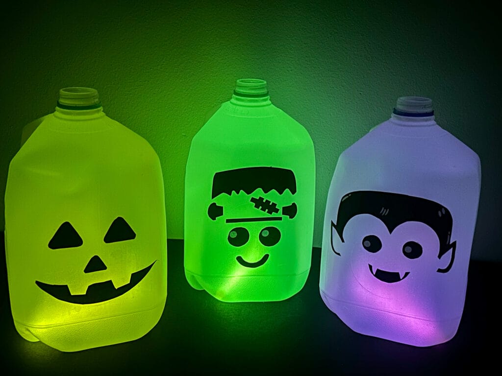Upcycled Milk Jugs Halloween Lantern