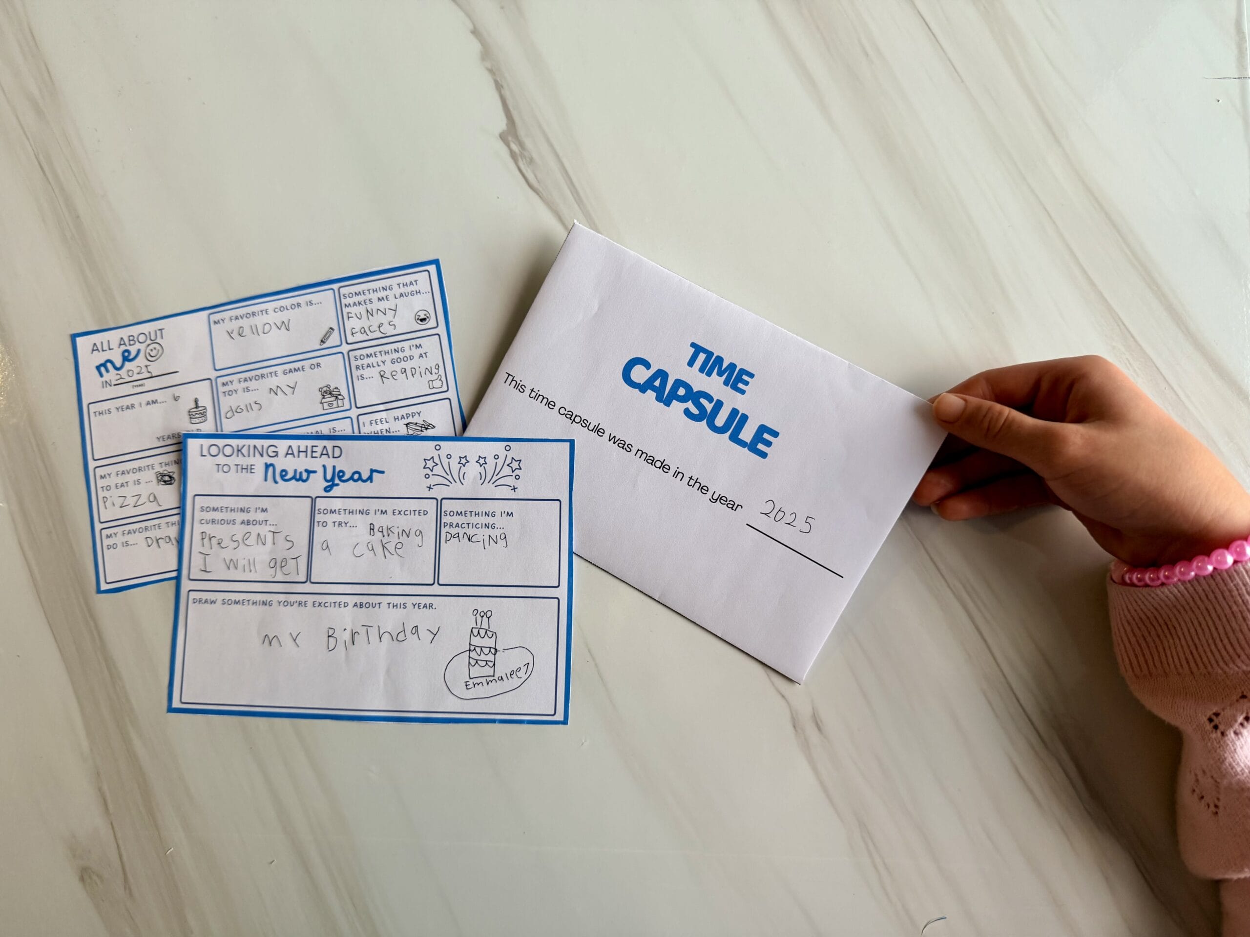 New Year Time Capsule activity