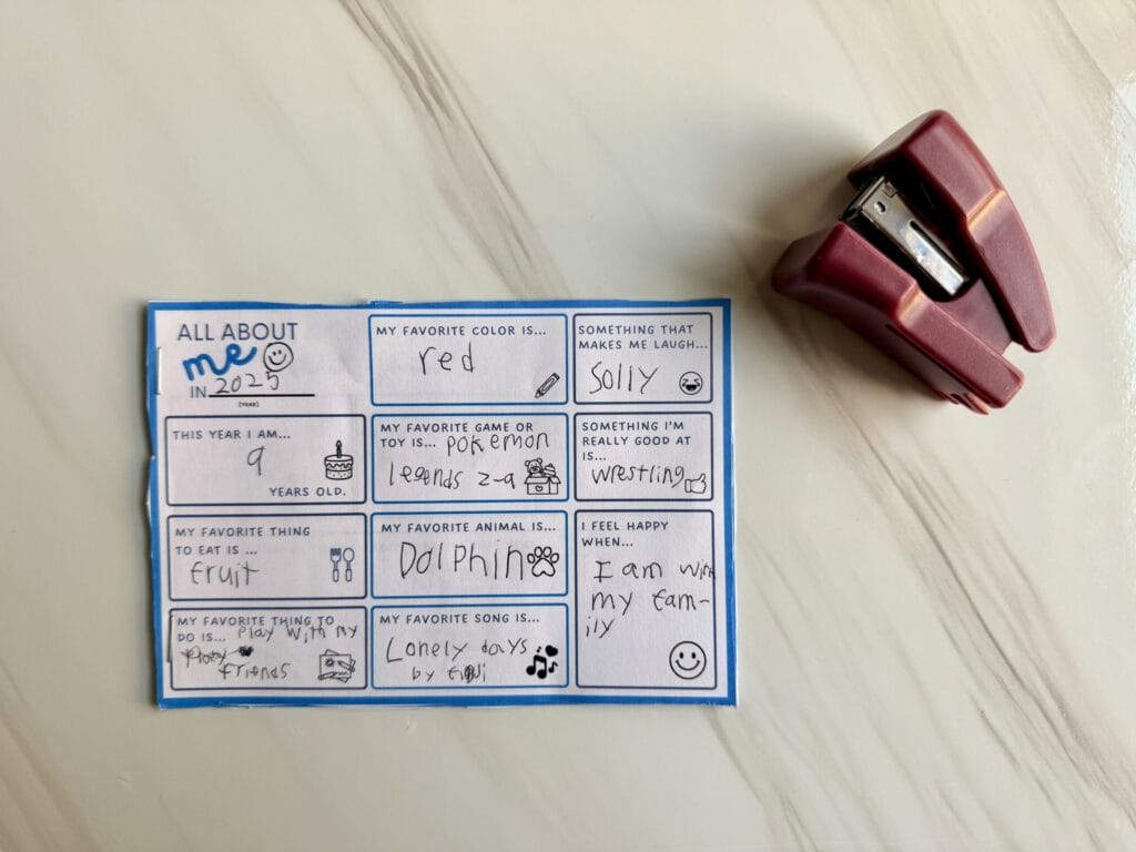 Mini Time Capsule Booklet