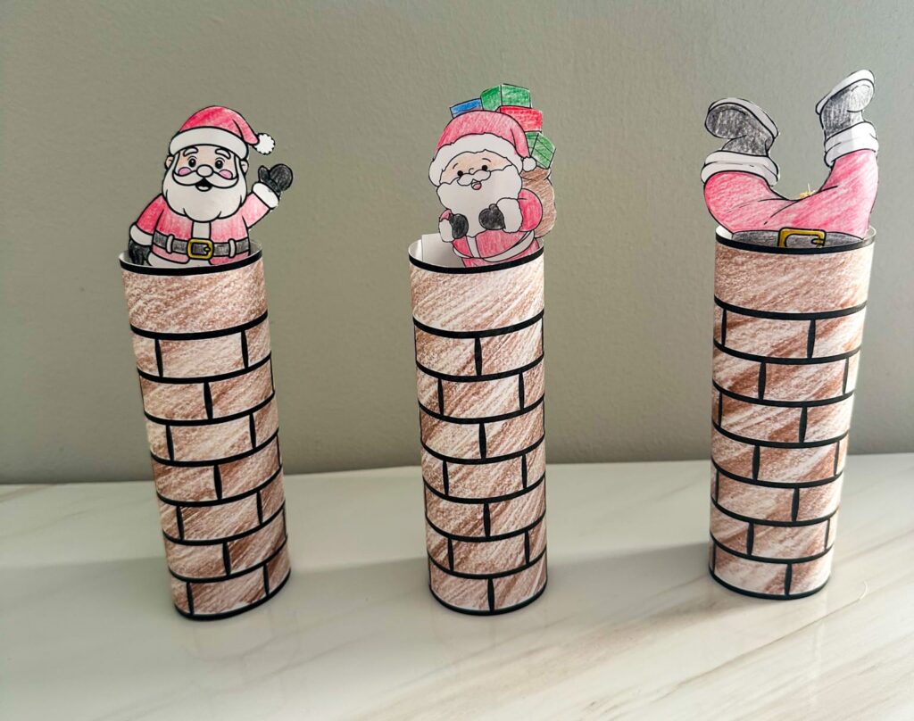 Santa down the chimney kids craft