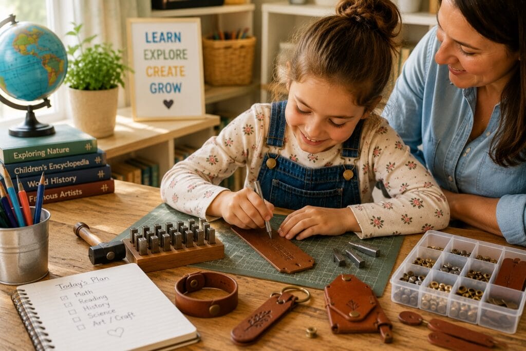 girl leather stamping