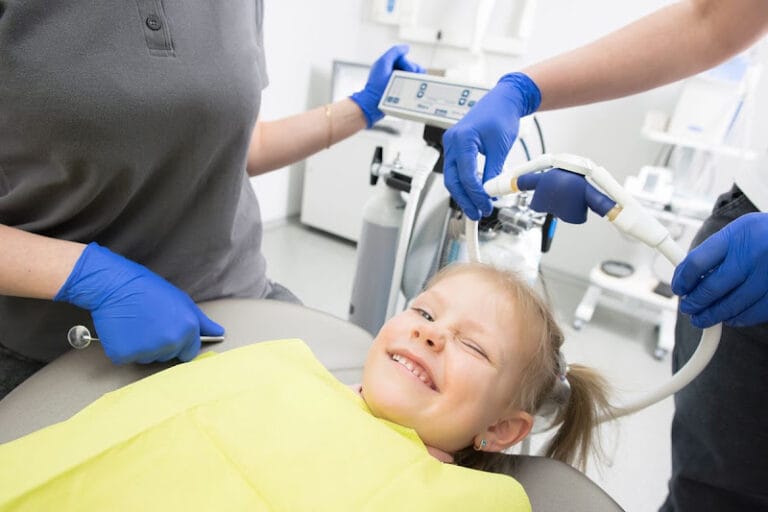 girl smiling at the dentist