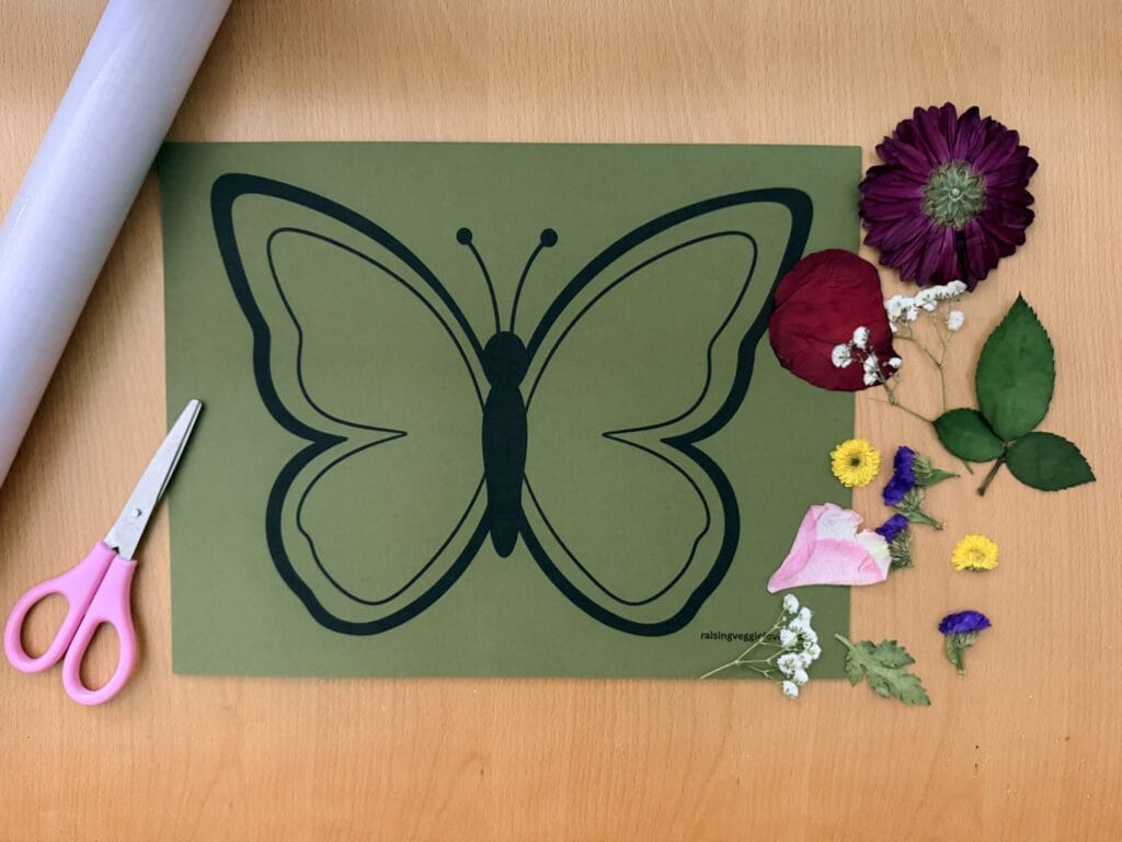 Pressed flower butterfly suncatchers supplies