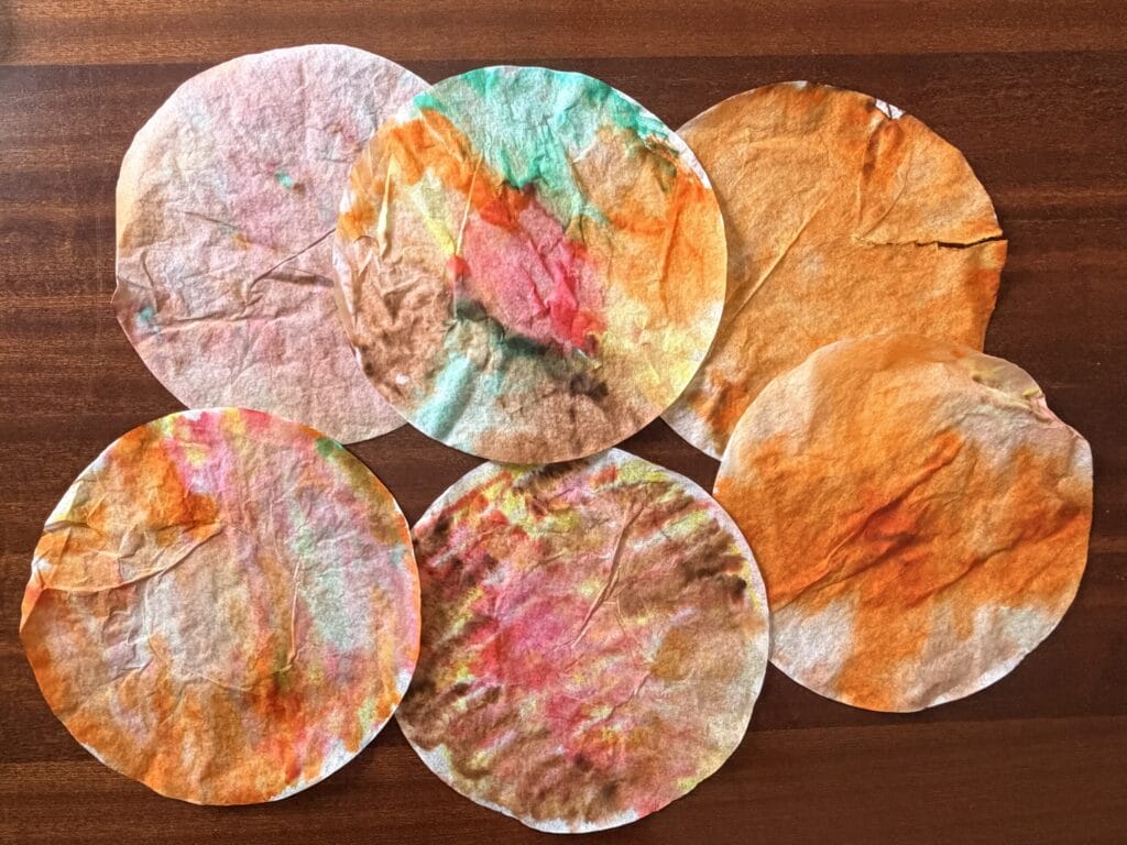Colorful coffee filters