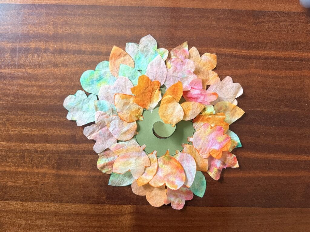 fall leaves spinner on wooden table